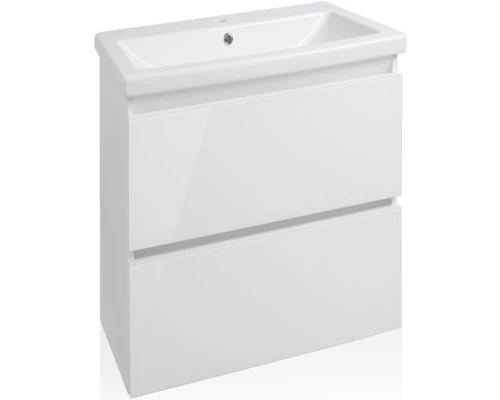 Тумба с раковиной белый глянец 60 см Style Line Даймонд СС-00000500 + ЛС-00000155