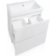Тумба с раковиной белый глянец 60 см Style Line Даймонд СС-00000500 + ЛС-00000155