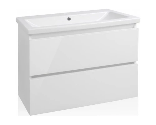 Тумба с раковиной белый глянец 80 см Style Line Даймонд СС-00000483 + ЛС-00000156