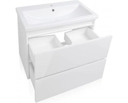 Тумба с раковиной белый глянец 80 см Style Line Даймонд СС-00000483 + ЛС-00000156