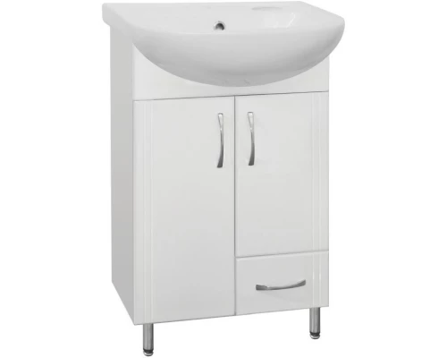 Тумба с раковиной белый глянец 51 см Style Line Эко Стандарт ЛС-00000095 + ЛС-00000159