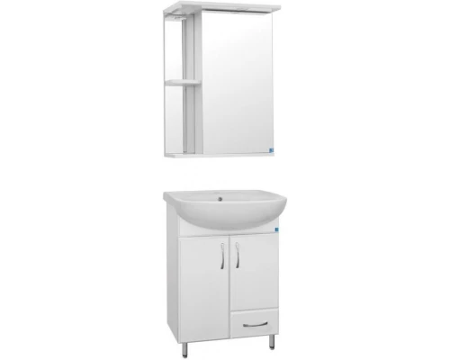 Тумба с раковиной белый глянец 51 см Style Line Эко Стандарт ЛС-00000095 + ЛС-00000159