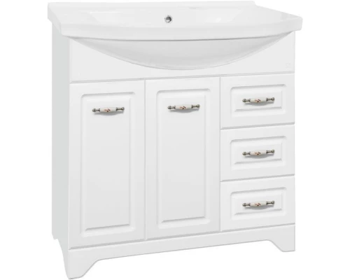 Тумба с раковиной белый глянец 90,5 см Style Line Олеандр-2 ЛС-00000241 + ЛС-00000152