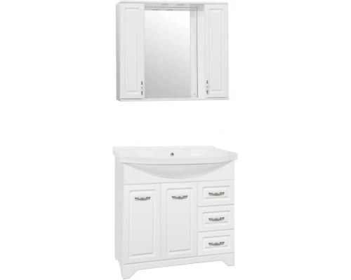 Тумба с раковиной белый глянец 90,5 см Style Line Олеандр-2 ЛС-00000241 + ЛС-00000152