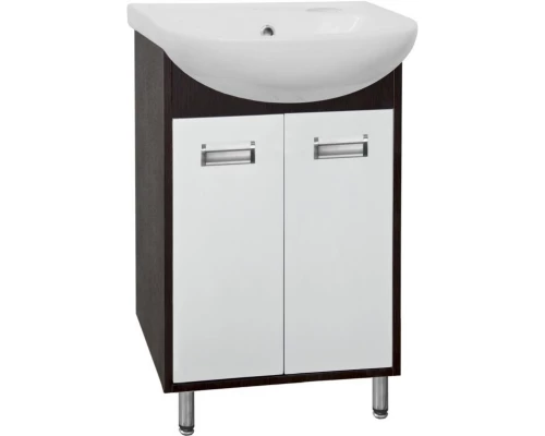Тумба с раковиной венге/белый глянец 51 см Style Line Эко Стиль ЛС-00000081 + ЛС-00000159
