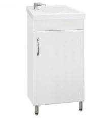 Тумба с раковиной белый глянец 40 см Style Line Эко Стандарт ЛС-00000307 + ЛС-00000247