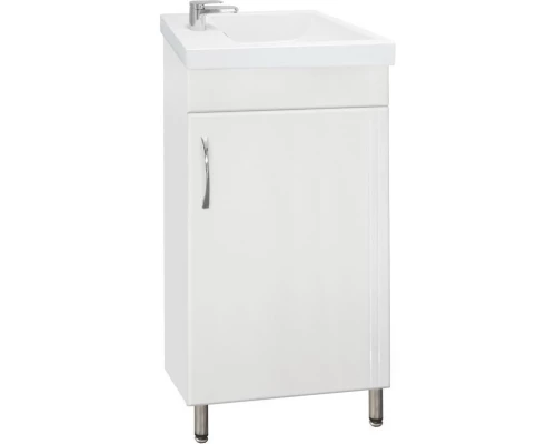 Тумба с раковиной белый глянец 40 см Style Line Эко Стандарт ЛС-00000307 + ЛС-00000247