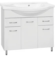Тумба с раковиной белый глянец 100,5 см Style Line Эко Стандарт ЛС-00000240 + ЛС-00000171T