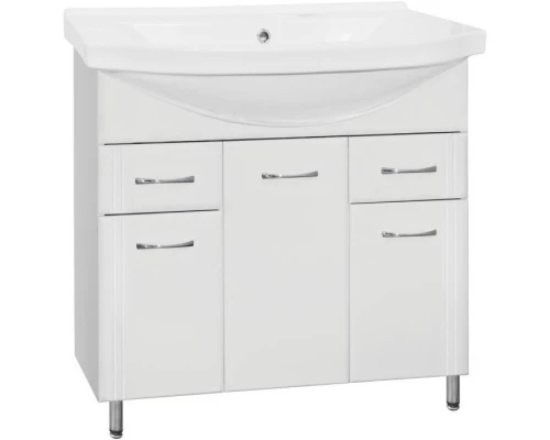 Тумба с раковиной белый глянец 90,5 см Style Line Эко Стандарт ЛС-00000110 + ЛС-00000152