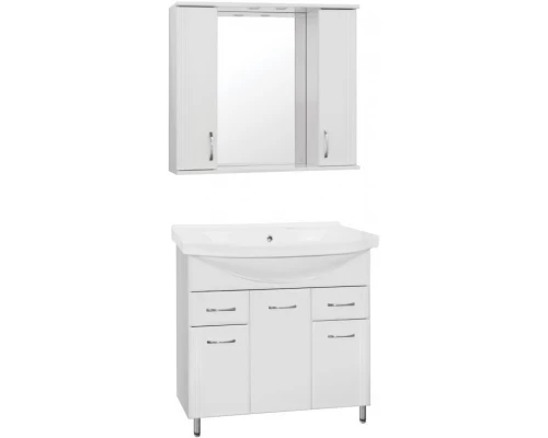 Тумба с раковиной белый глянец 90,5 см Style Line Эко Стандарт ЛС-00000110 + ЛС-00000152