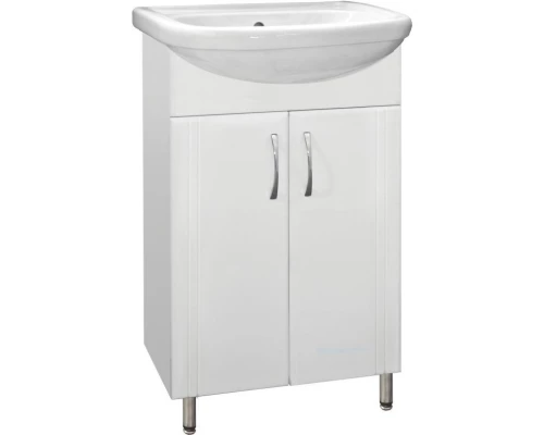 Тумба с раковиной белый глянец 55,5 см Style Line Эко Стандарт ЛС-00000339 + ЛС-00000135