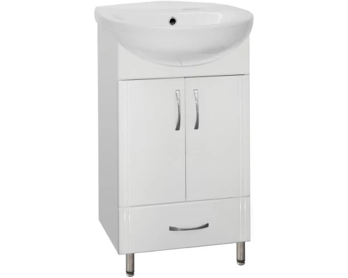 Тумба с раковиной белый глянец 50 см Style Line Эко Стандарт ЛС-00000096 + ЛС-00000162