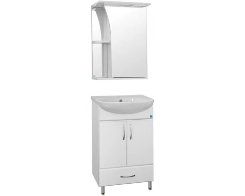 Тумба с раковиной белый глянец 50 см Style Line Эко Стандарт ЛС-00000096 + ЛС-00000162