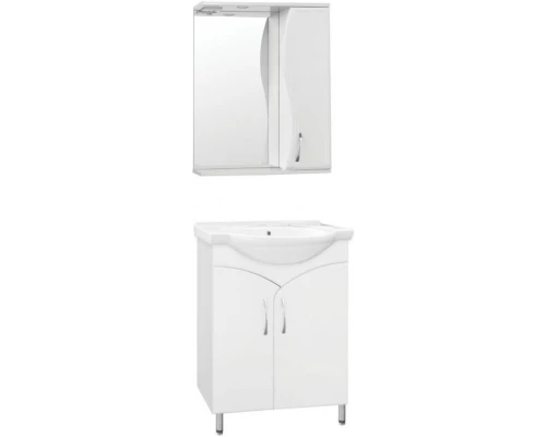 Тумба с раковиной белый глянец 60 см Style Line Эко Стандарт ЛС-00000259 + ЛС-00000143