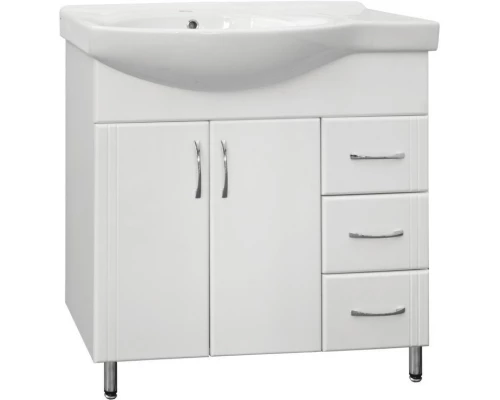 Тумба с раковиной белый глянец 83 см Style Line Эко Стандарт ЛС-00000109 + ЛС-00000164