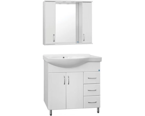 Тумба с раковиной белый глянец 83 см Style Line Эко Стандарт ЛС-00000109 + ЛС-00000164