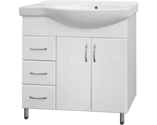 Тумба с раковиной белый глянец 83 см Style Line Эко Стандарт ЛС-00000108 + ЛС-00000163