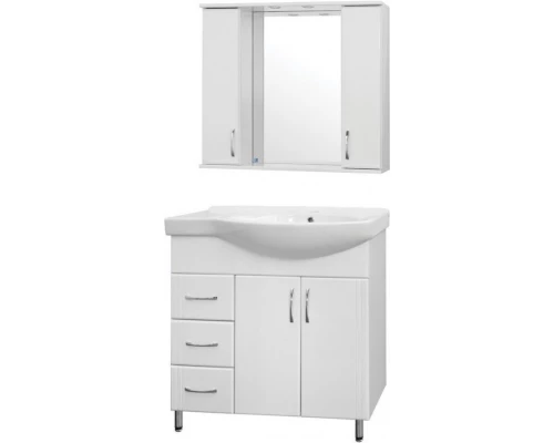 Тумба с раковиной белый глянец 83 см Style Line Эко Стандарт ЛС-00000108 + ЛС-00000163