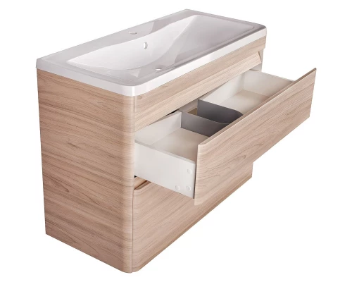 Тумба с раковиной ясень перламутр 100 см Style Line Атлантика ЛС-00000686 + ЛС-00000617