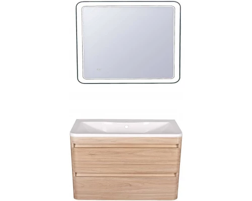 Тумба с раковиной ясень перламутр 100 см Style Line Атлантика ЛС-00000686 + ЛС-00000617