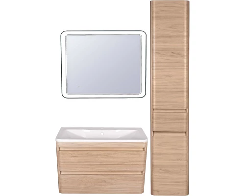 Тумба с раковиной ясень перламутр 100 см Style Line Атлантика ЛС-00000686 + ЛС-00000617