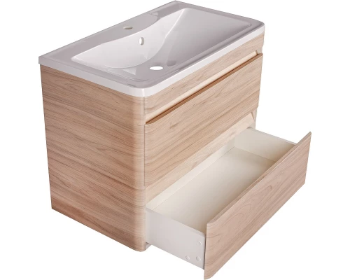 Тумба с раковиной ясень перламутр 80 см Style Line Атлантика ЛС-00000684 + ЛС-00000616