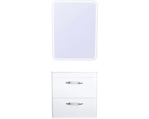 Тумба с раковиной белый глянец 60 см Style Line Каре СС-00002268 + СС-00002261