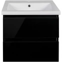 Тумба с раковиной черный глянец 60 см Style Line Даймонд СС-00000501 + ЛС-00000155