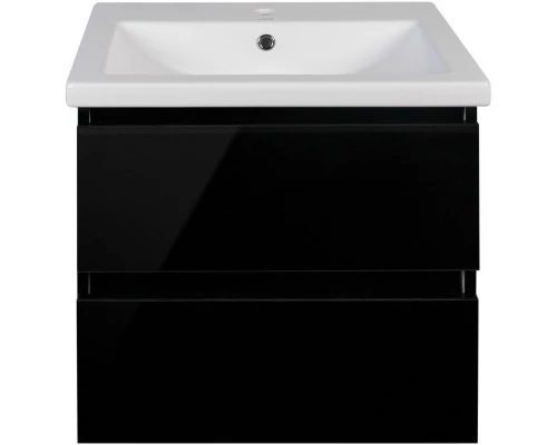 Тумба с раковиной черный глянец 60 см Style Line Даймонд СС-00000501 + ЛС-00000155