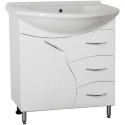 Тумба с раковиной белый глянец 75,5 см Style Line Амелия ЛС-00000010 + ЛС-00000150