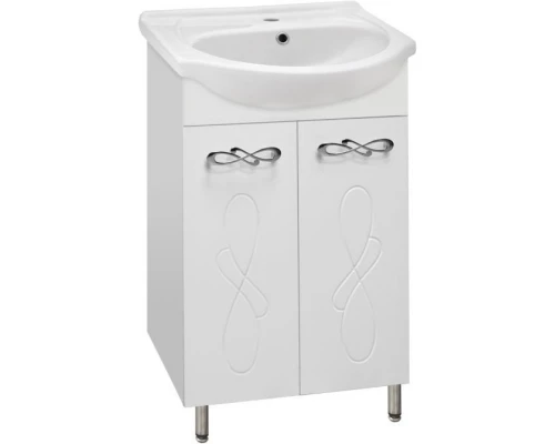 Тумба с раковиной белый глянец 56 см Style Line Венеция ЛС-00000253 + ЛС-00000146