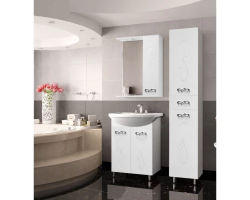 Тумба с раковиной белый глянец 56 см Style Line Венеция ЛС-00000253 + ЛС-00000146