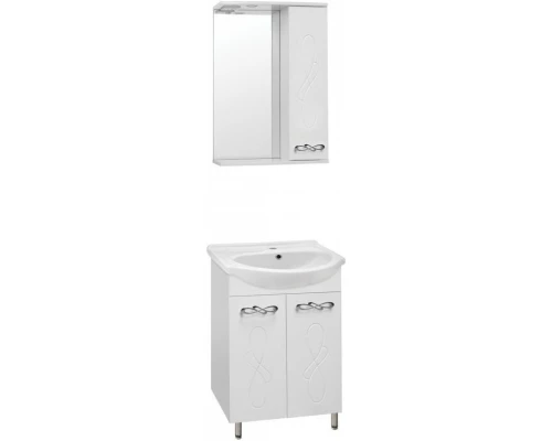 Тумба с раковиной белый глянец 56 см Style Line Венеция ЛС-00000253 + ЛС-00000146