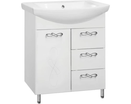 Тумба с раковиной белый глянец 65 см Style Line Венеция ЛС-00000254 + ЛС-00000148