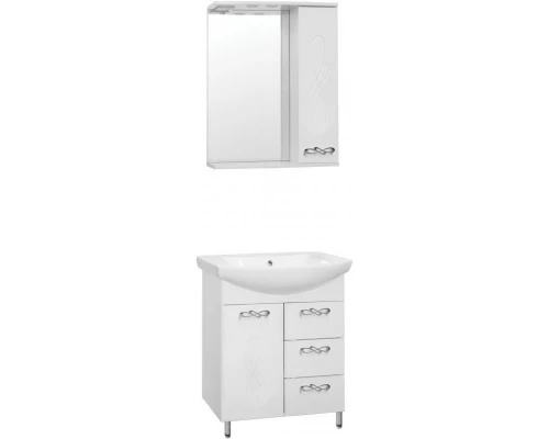 Тумба с раковиной белый глянец 65 см Style Line Венеция ЛС-00000254 + ЛС-00000148