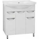 Тумба с раковиной белый глянец 80 см Style Line Жасмин ЛС-00000038 + ЛС-00000151