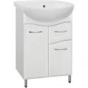 Тумба с раковиной белый глянец 56 см Style Line Эко Волна ЛС-00000098 + ЛС-00000158
