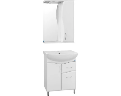 Тумба с раковиной белый глянец 56 см Style Line Эко Волна ЛС-00000098 + ЛС-00000158