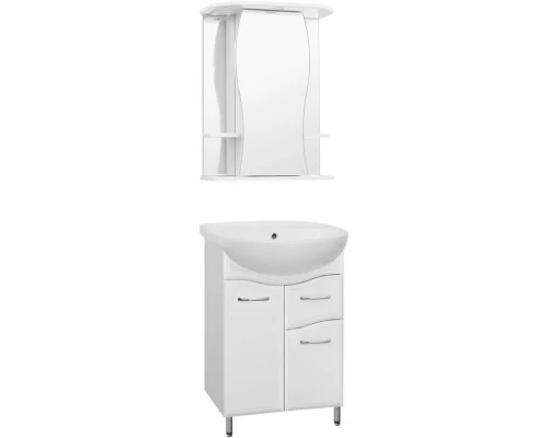 Тумба с раковиной белый глянец 56 см Style Line Эко Волна ЛС-00000098 + ЛС-00000158