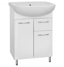 Тумба с раковиной белый глянец 61 см Style Line Эко Стандарт ЛС-00000101 + ЛС-00000140