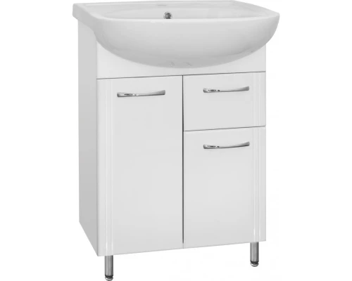 Тумба с раковиной белый глянец 61 см Style Line Эко Стандарт ЛС-00000101 + ЛС-00000140