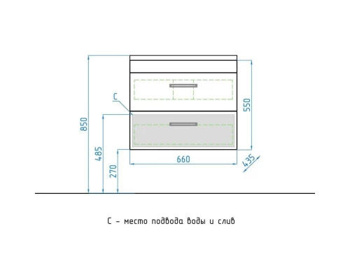 Тумба с раковиной шелк зебрано 70 см Style Line Лотос ЛС-00000490 + ЛС-00000211