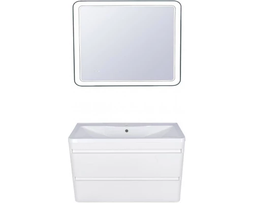 Тумба с раковиной белый матовый 90 см Style Line Атлантика СС-00002210 + СС-00002204