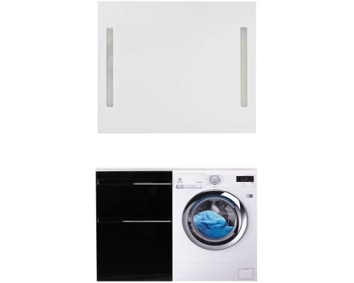 Тумба с раковиной черный глянец 120 см Style Line Даймонд СС-00000560 + СС-00000367