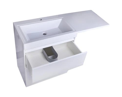 Тумба с раковиной белый глянец 140 см Style Line Даллас СС-00002273 + СС-00002220