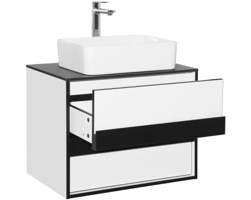 Тумба белый глянец/черный матовый 70 см Style Line Амстердам ЛС-000010041