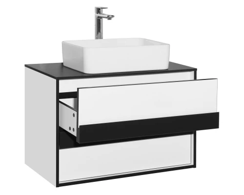 Тумба белый глянец/черный матовый 80 см Style Line Амстердам ЛС-000010042