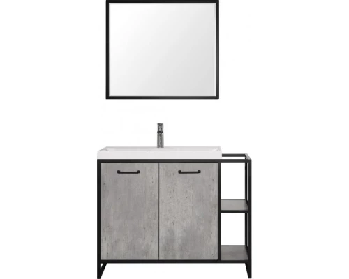 Тумба с раковиной бетон/черный 100 см Style Line Лофт ЛС-000010021 + ЛС-00000723