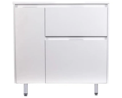 Тумба с раковиной белый матовый 90,2 см с бельевой корзиной Style Line Барселона СС-00002280 + СС-00002281