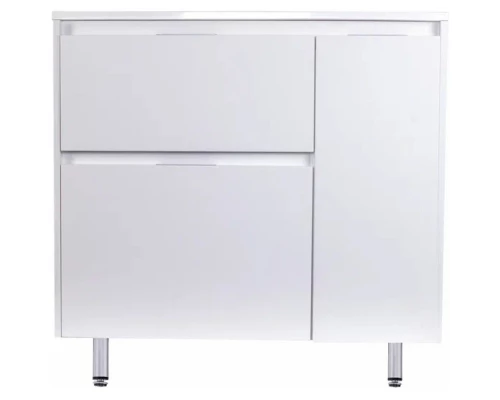 Тумба с раковиной белый матовый 90,2 см с бельевой корзиной Style Line Барселона СС-00002345 + СС-00002252